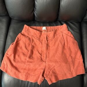 Aritzia Wilfred Brown High Waist Shorts
